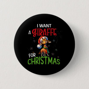 Ich wünsche mir eine Giraffe zu Weihnachten Lustig Button
