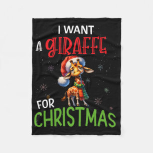 Ich wünsche mir eine Giraffe zu Weihnachten Lustig Fleecedecke