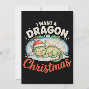 Ich wünsche mir einen Drachen zu Weihnachten Santa Einladung