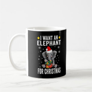 Ich wünsche mir einen Elefanten zu Weihnachten Ele Kaffeetasse