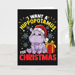 Ich wünsche mir einen Nilpferd zu Weihnachten Karte
