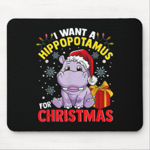 Ich wünsche mir einen Nilpferd zu Weihnachten Mousepad