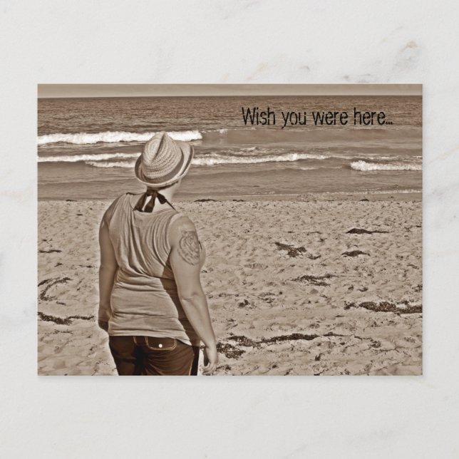 Ich wünschte, du wärest hier postkarte (Vorderseite)