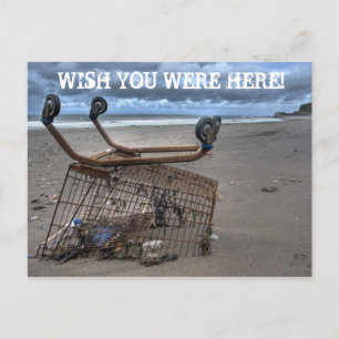 Ich wünschte, du wärst hier lustig postkarte
