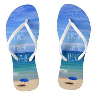 Ich wünschte, ich wäre da - Blue Beach Regenschi Flip Flops