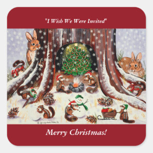 Ich wünschte, wir wären eingeladen worden quadratischer aufkleber
