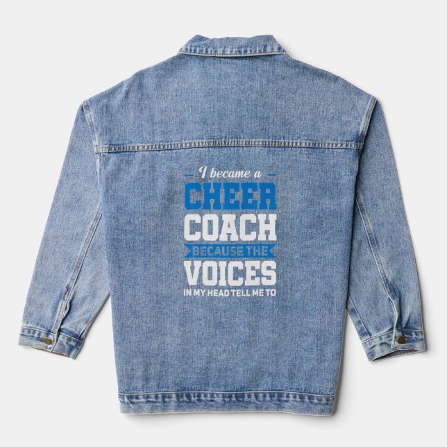 Ich wurde Cheer Coach Cheerleader Jeansjacke (Rückseite)