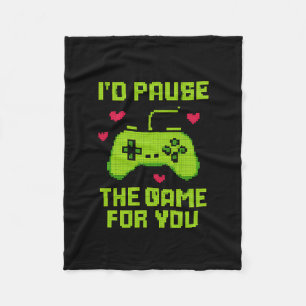 Ich würde das Spiel für dich anhalten 8-bit Gamer Fleecedecke