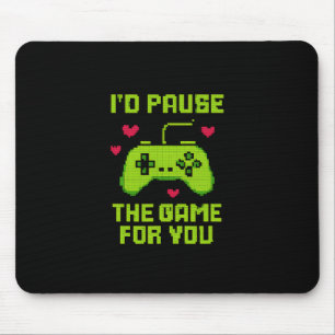 Ich würde das Spiel für dich anhalten 8-bit Gamer Mousepad