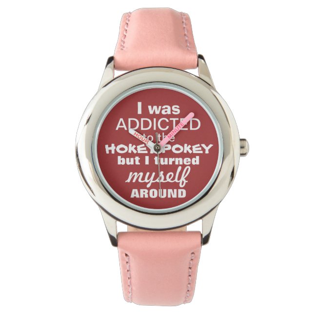 Ich wurde dem Hokey Pokey Typografy Zitat zugeschr Armbanduhr (Vorderseite)
