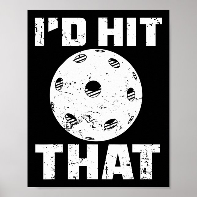 Ich würde den Pickleball Player Badminton Racquet  Poster (Vorne)