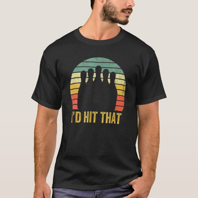 Ich würde den Retro-Bowling treffen T-Shirt (Vorderseite)