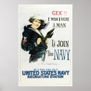 ICH WÜRDE DER NAVY Howard Chandler US Rekrutierung Poster