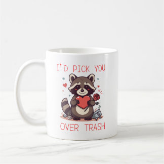 „Ich würde dich über Müll wählen“ Süßer Waschbär-V Kaffeetasse