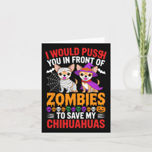 Ich würde dich vor Zombies Hund Lover Hal drängen Karte