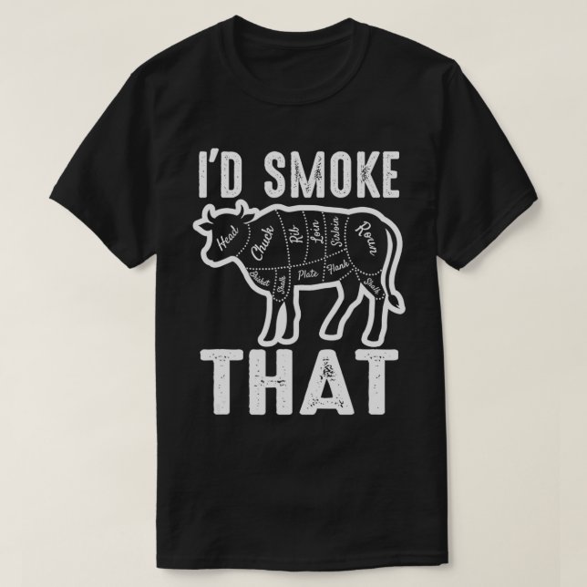 Ich würde diese barbeque Geschenke rauchen T-Shirt (Design vorne)