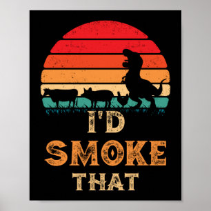 Ich würde diesen BBQ Vintage Meat Smoker Grill rau Poster