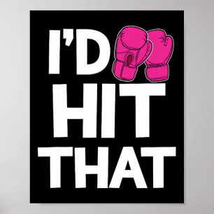 Ich würde diesen Kickboxen Boxen Lustige rosa Hand Poster