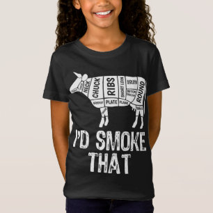 Ich würde diesen Kuh BBQ-Räucher-Grill Barbecue T-Shirt