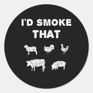 Ich würde dieses Chef-Raucher-BBQ-Geschenk-T-Shirt Runder Aufkleber