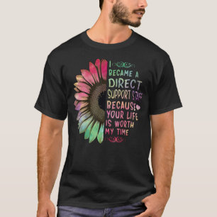 Ich wurde Direkter Support Mitarbeiter Rainbow Sun T-Shirt