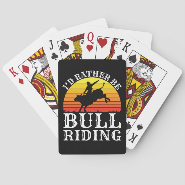 Ich würde eher als Bull-Reiter auf Rodeo fahren Spielkarten (Rückseite)