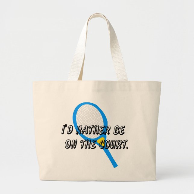 Ich würde eher auf der (Tennis-) Gerichts-Tasche Jumbo Stoffbeutel (Vorne)