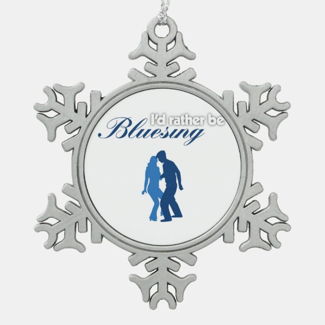 Ich würde eher Bluesing sein Schneeflocken Zinn-Ornament (Vorderseite)