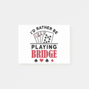Ich würde eher Bridge Cool Bridge Card Game spiele Post-it Klebezettel
