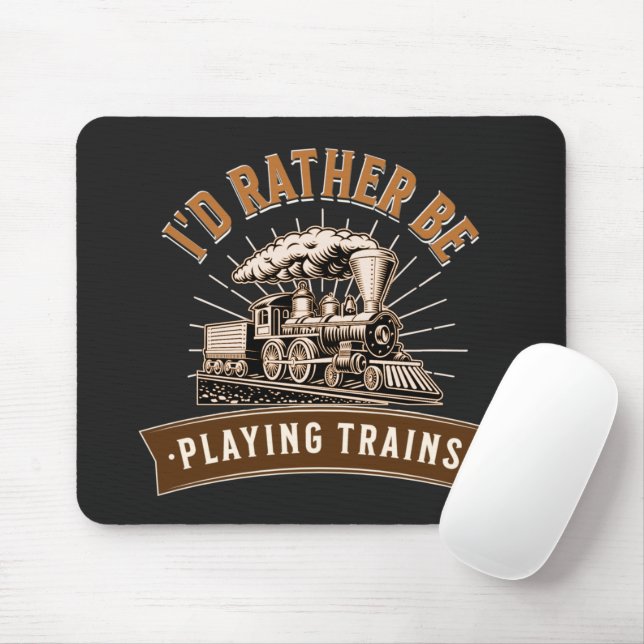Ich würde eher Dampfzüge-Eisenbahn-Motor spielen Mousepad (Mit Mouse)