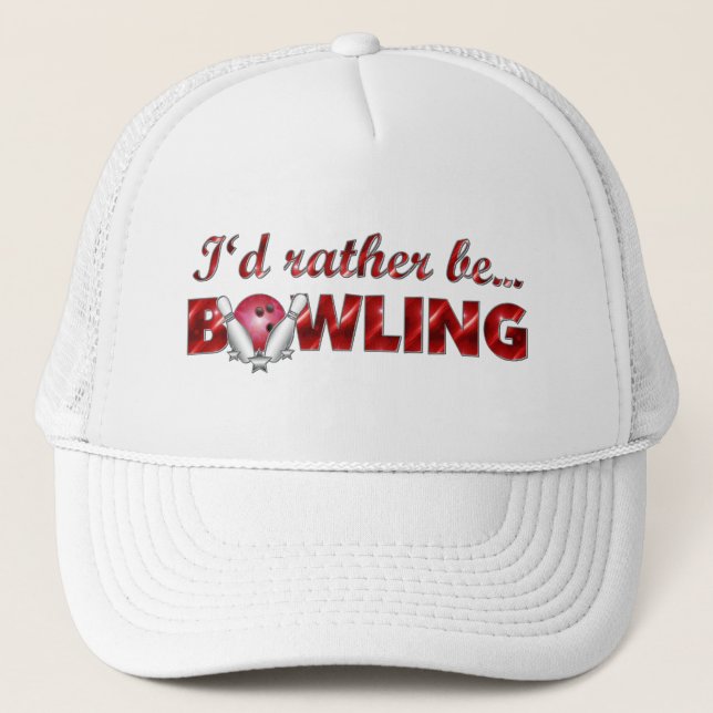 Ich würde eher der BOWLING sein (rot) Truckerkappe (Vorderseite)