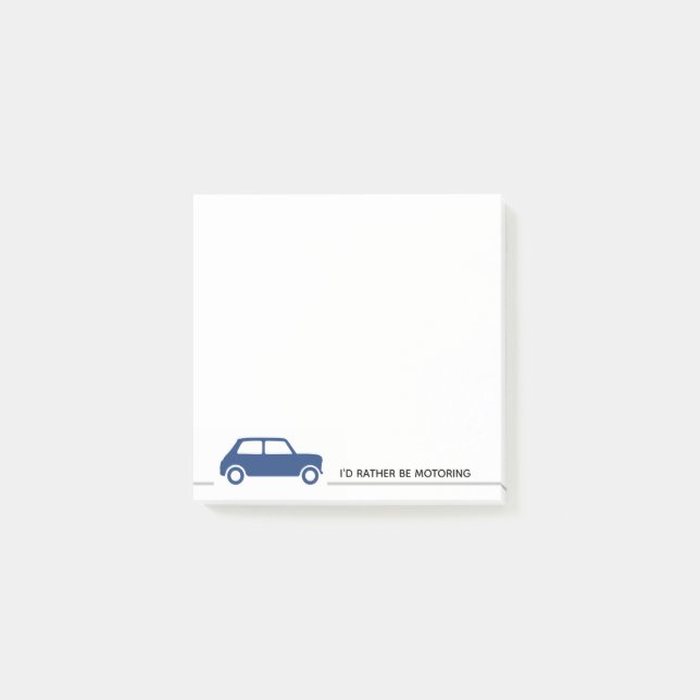 Ich würde eher fahren - Mini Cooper - Blau Post-it Klebezettel (Vorderseite)
