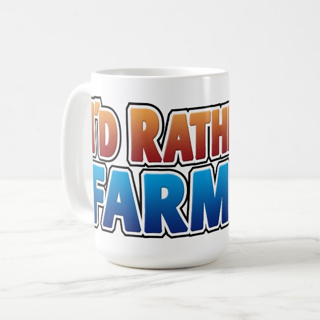 Ich würde eher Farmer sein! Große, bunte Buchstabe Tasse (Vorderseite Links)