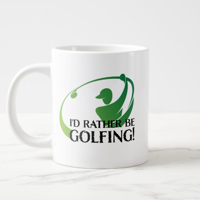 Ich würde eher Golf Golfspieler Golf Modernes Ange Jumbo-Tasse (Links)