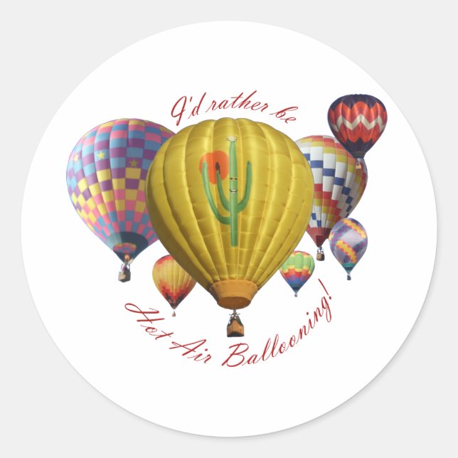 Ich würde eher heiße Luft Ballooning!! Runder Aufkleber (Vorderseite)