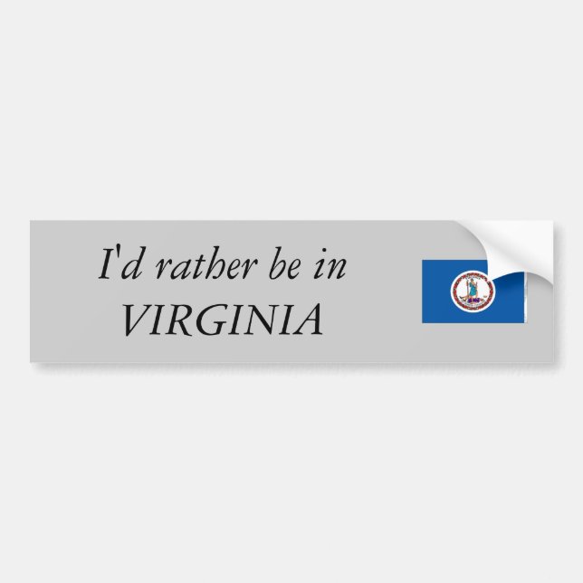Ich würde eher in VIRGINIA sein Autoaufkleber (Vorne)