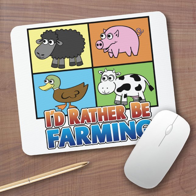 Ich würde eher Landwirtschaft betreiben! (Virtuell Mousepad (Cute Farm Animal Mousepad)