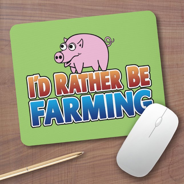 Ich würde eher Landwirtschaft betreiben! (virtuell Mousepad (Cute Farm Animal Mousepad)