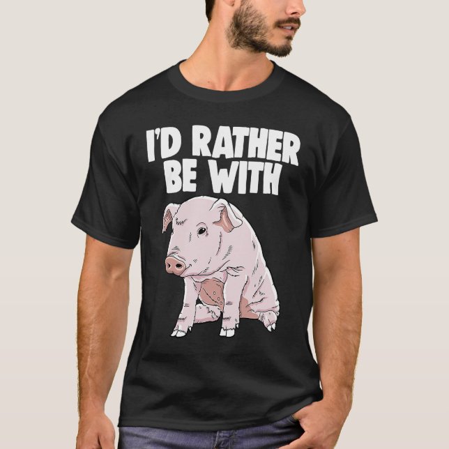 Ich würde eher mit Schweinekleidung sein Männer ve T-Shirt (Vorderseite)
