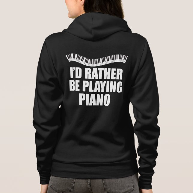 Ich würde eher Piano-Funny-Pianist spielen Hoodie (Rückseite)