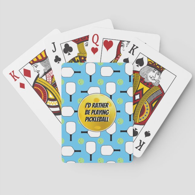 Ich würde eher Pickleball Paddles Baby Blue spiele Spielkarten (Rückseite)