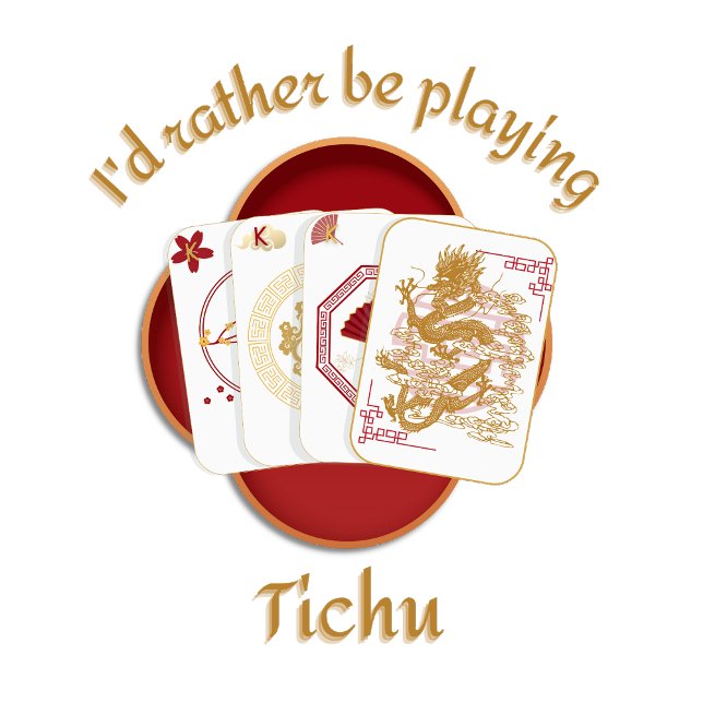 Ich würde eher Tichu Text Dragon Card Game spielen T-Shirt (Von Creator hochgeladen)