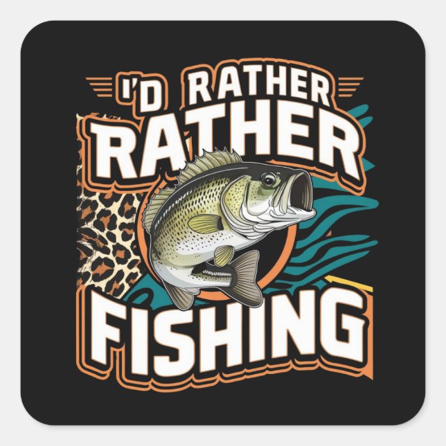 ICH WÜRDE GERADE FISCHEN QUADRATISCHER AUFKLEBER (Vorderseite)