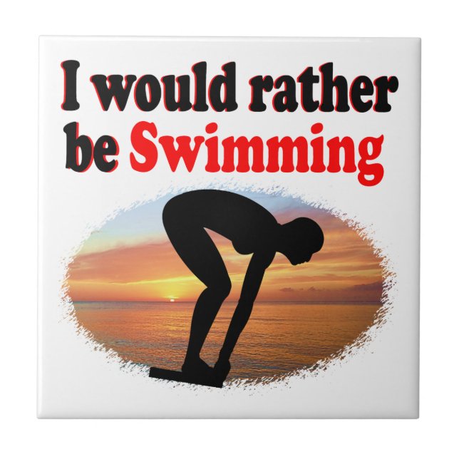 ICH WÜRDE GERADE SCHWIMMEN FLIESE (Vorderseite)