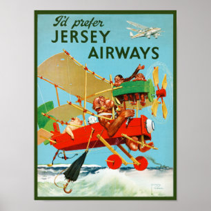 Ich würde Jersey Airways Vintage Poster 1937 bevor