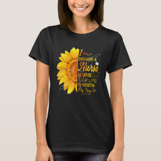 Ich wurde Krankenschwester Sonnenblumen Krankensch T-Shirt