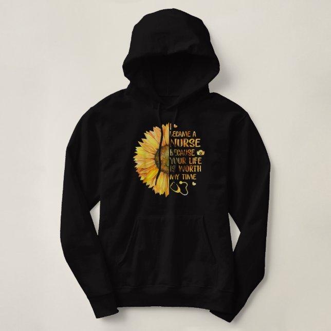 Ich wurde Krankenschwester, weil dein Leben meine  Hoodie (Design vorne)