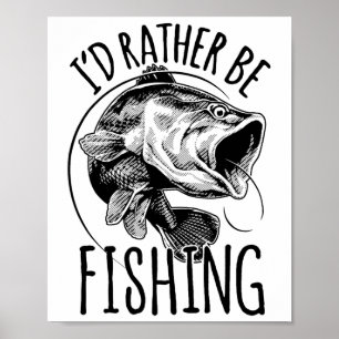 Ich würde lieber Angeln Angler-Shirt Fischermann G Poster