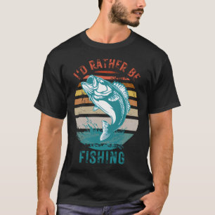 Ich würde lieber angeln, Outdoor-Angelsport, Retro T-Shirt