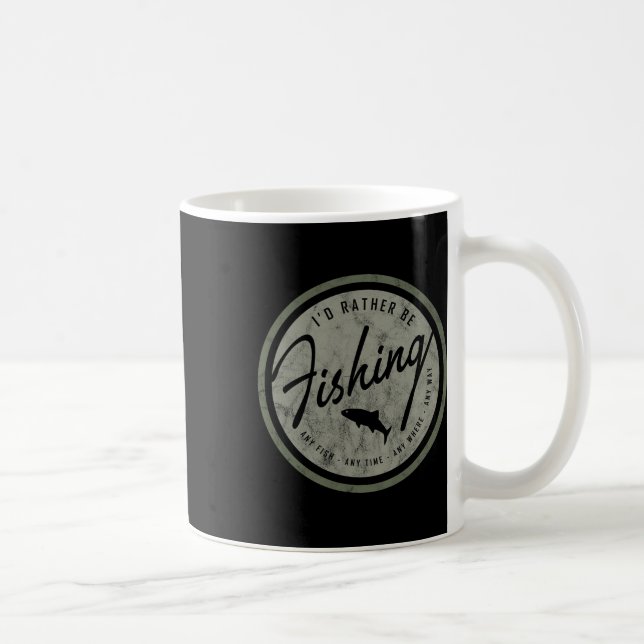 Ich würde lieber angeln! Retro Kaffeetasse (Rechts)